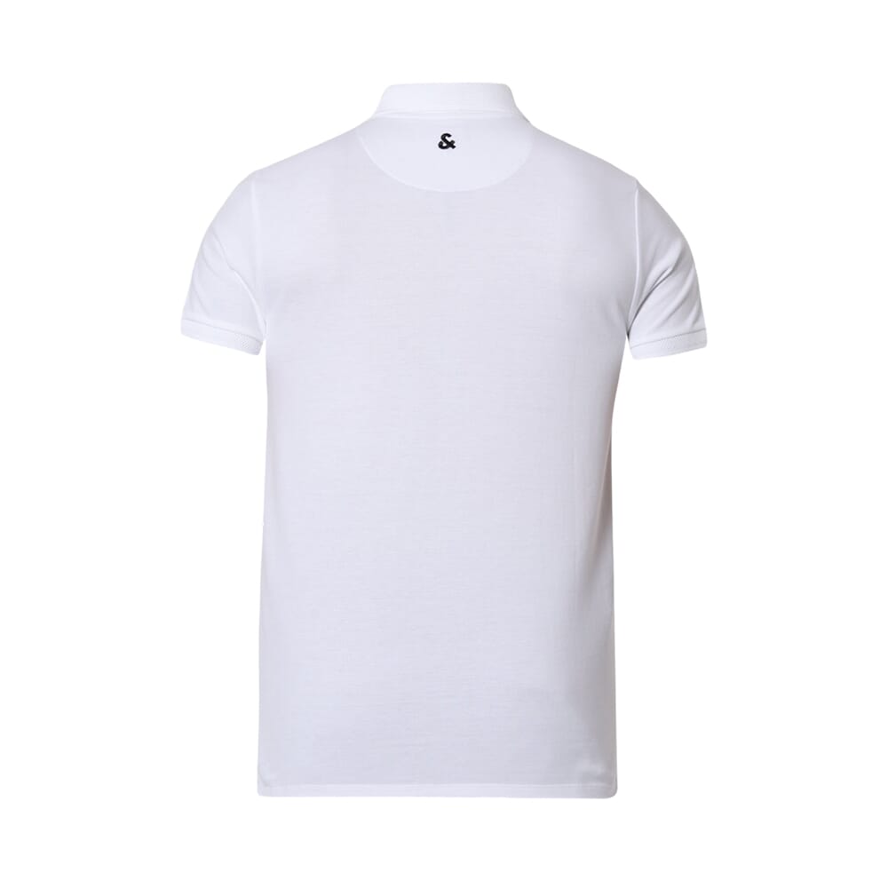 Jack & Jones Jacquard Plain Polo T-shirt - White